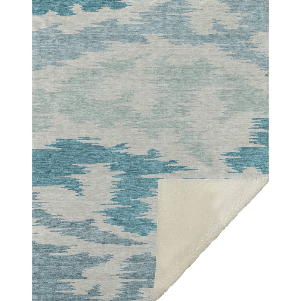 Premium Machine Washable ASB746 Teal 50" x 70" Sherpa Throw Blanket. Picture 1