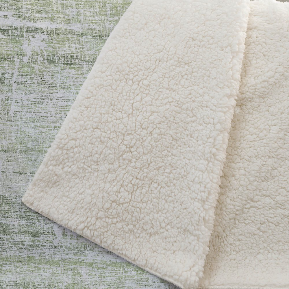 Premium Machine Washable ASB747 Aloe 50" x 70" Sherpa Throw Blanket. Picture 2
