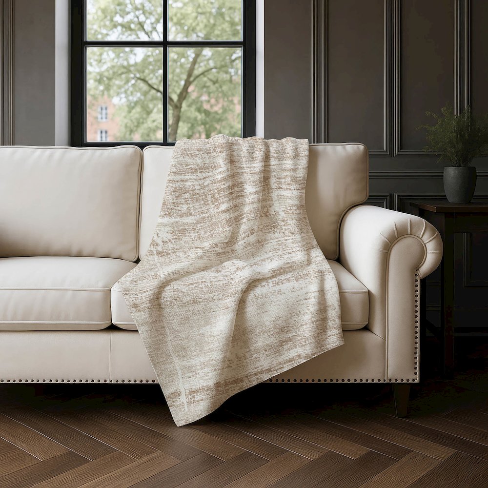 Premium Machine Washable ASB747 Beige 50" x 70" Sherpa Throw Blanket. Picture 4
