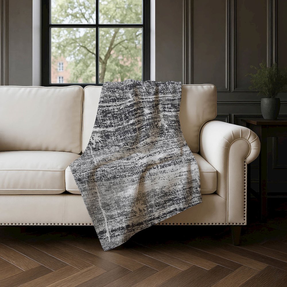 Premium Machine Washable ASB747 Black 50" x 70" Sherpa Throw Blanket. Picture 4