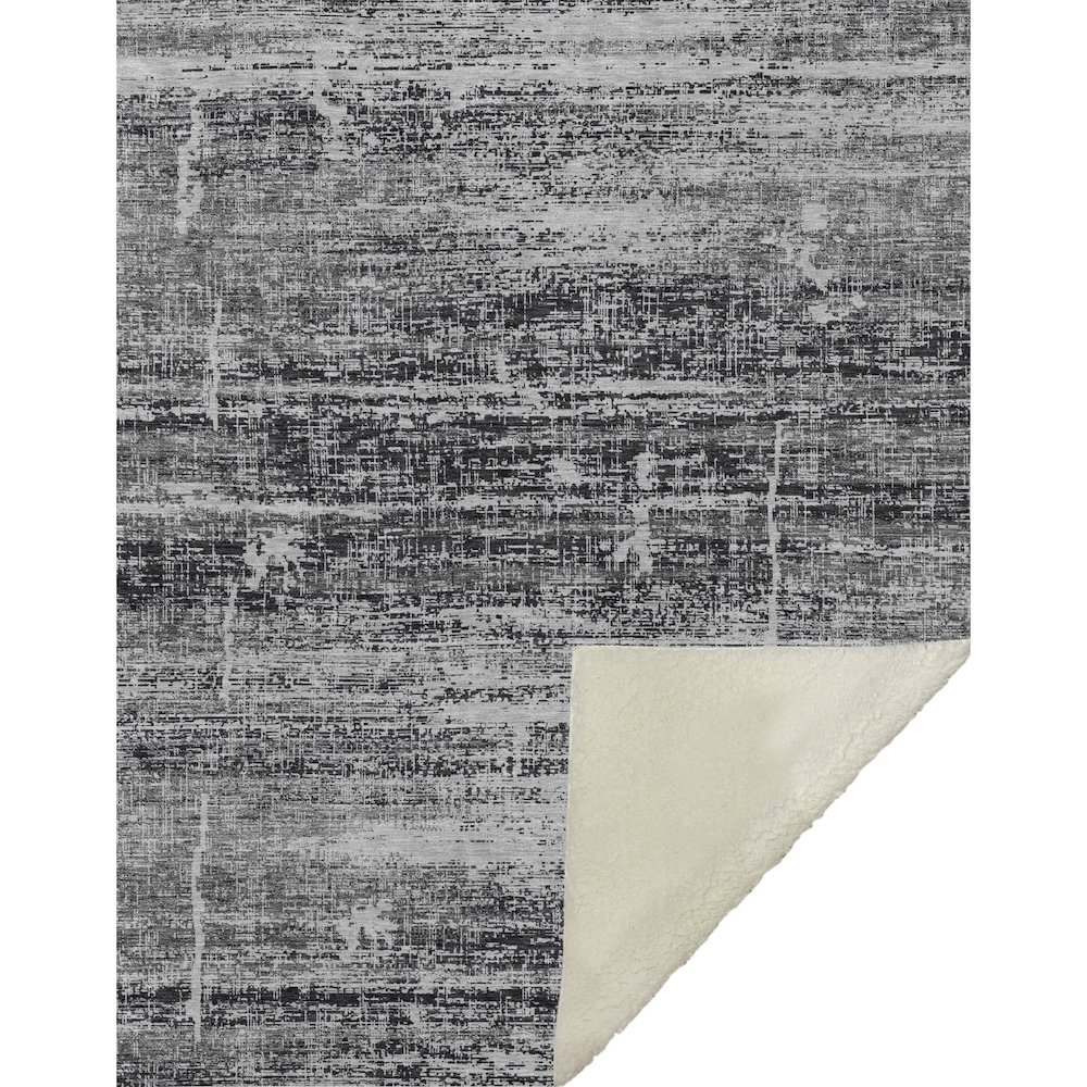 Premium Machine Washable ASB747 Black 50" x 70" Sherpa Throw Blanket. Picture 1