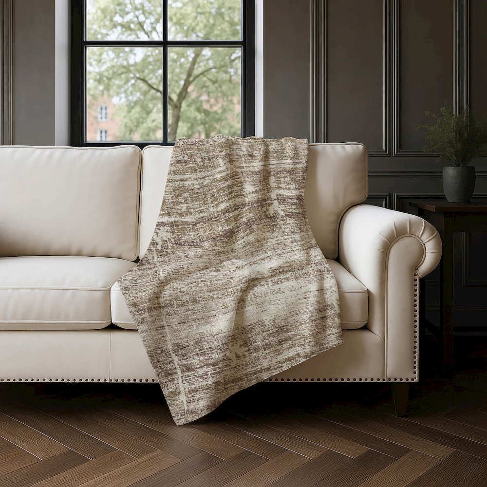 Premium Machine Washable ASB747 Brown 50" x 70" Sherpa Throw Blanket. Picture 4