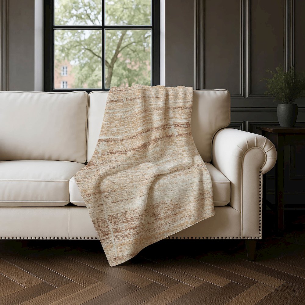 Premium Machine Washable ASB747 Copper 50" x 70" Sherpa Throw Blanket. Picture 4