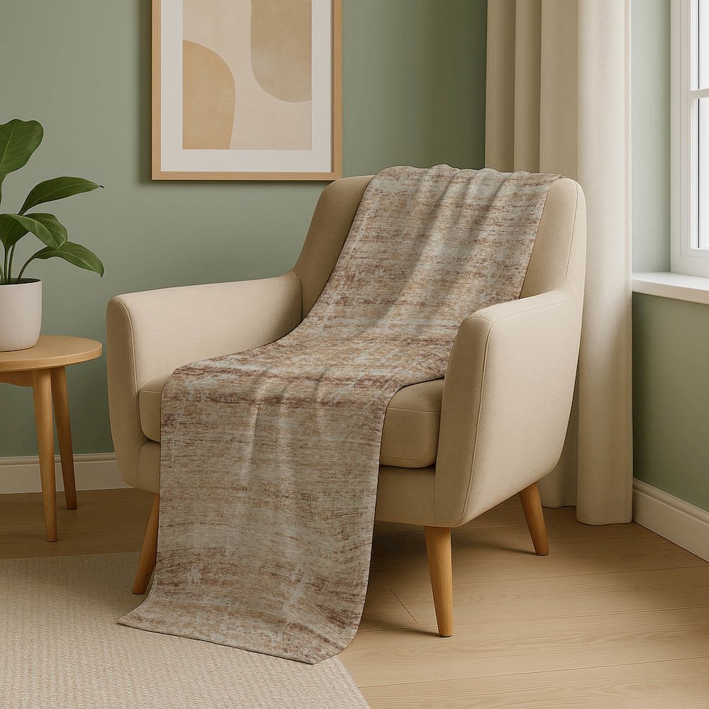 Premium Machine Washable ASB747 Copper 50" x 70" Sherpa Throw Blanket. Picture 5
