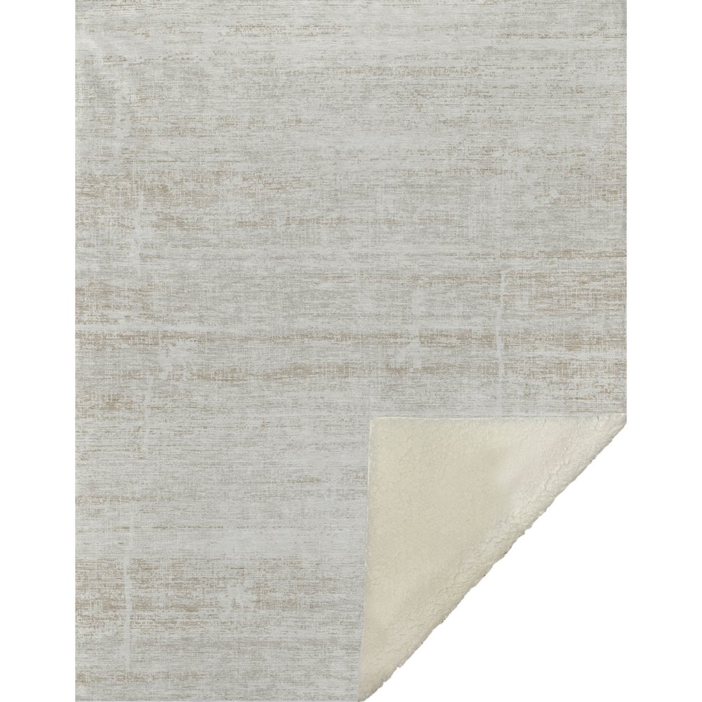 Premium Machine Washable ASB747 Ivory 50" x 70" Sherpa Throw Blanket. Picture 1