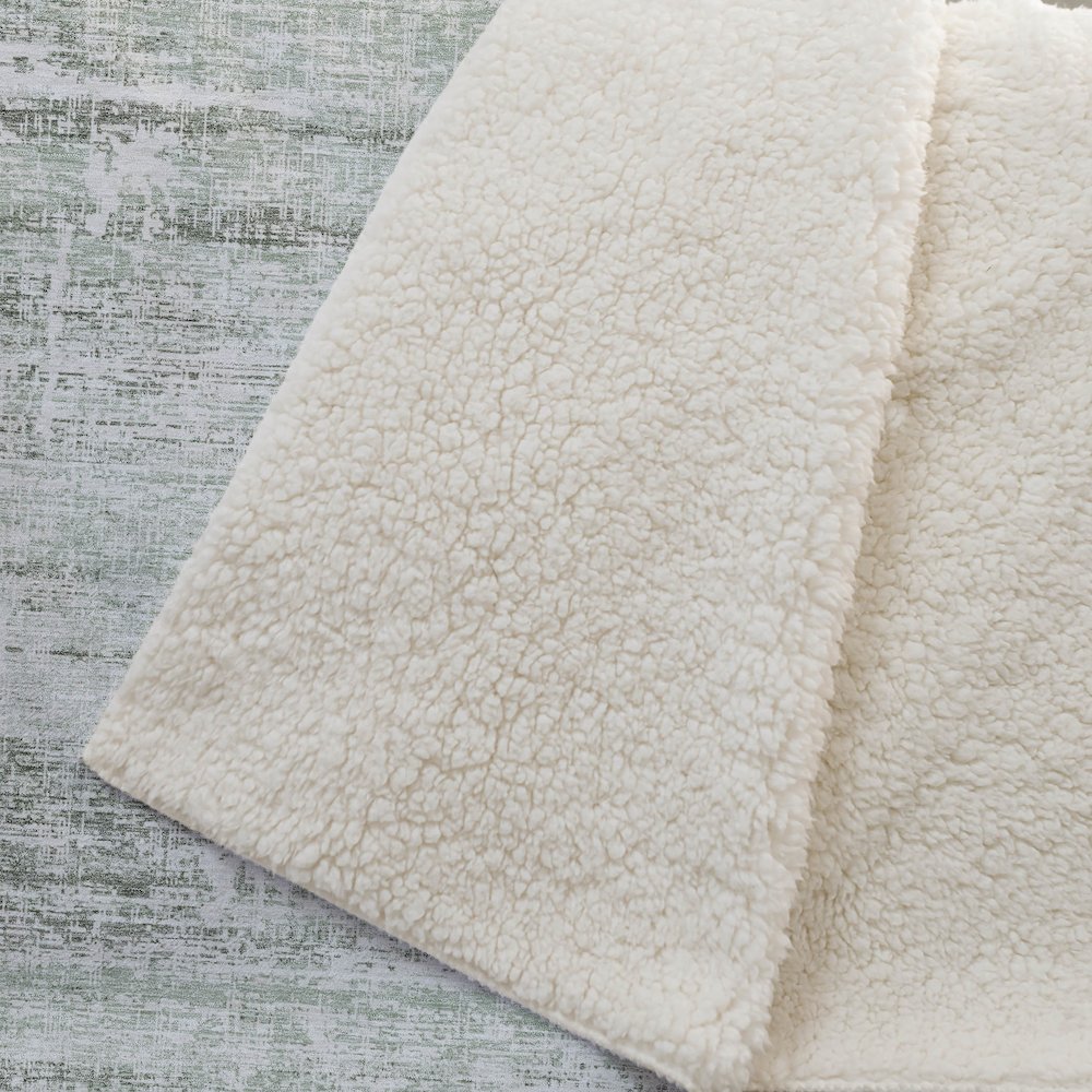 Premium Machine Washable ASB747 Sage 50" x 70" Sherpa Throw Blanket. Picture 2