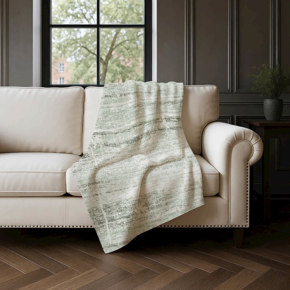 Premium Machine Washable ASB747 Sage 50" x 70" Sherpa Throw Blanket. Picture 4