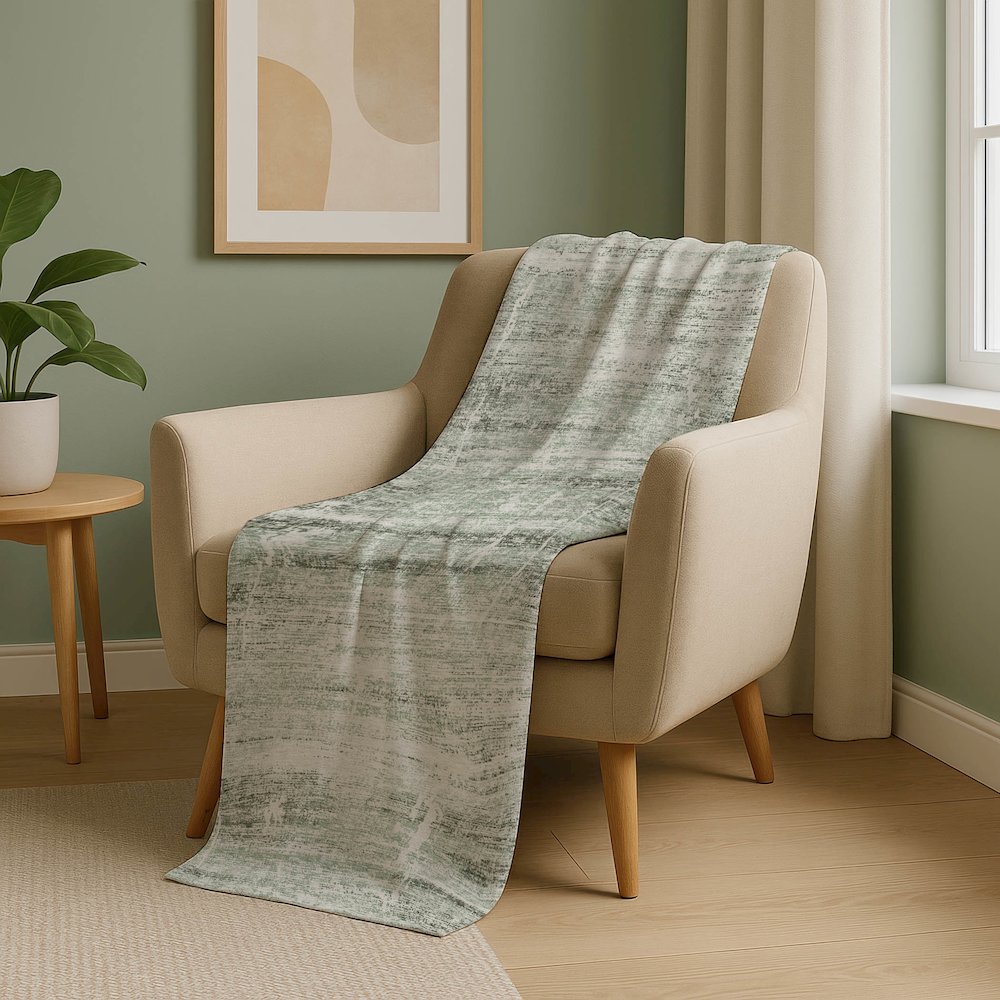 Premium Machine Washable ASB747 Sage 50" x 70" Sherpa Throw Blanket. Picture 5