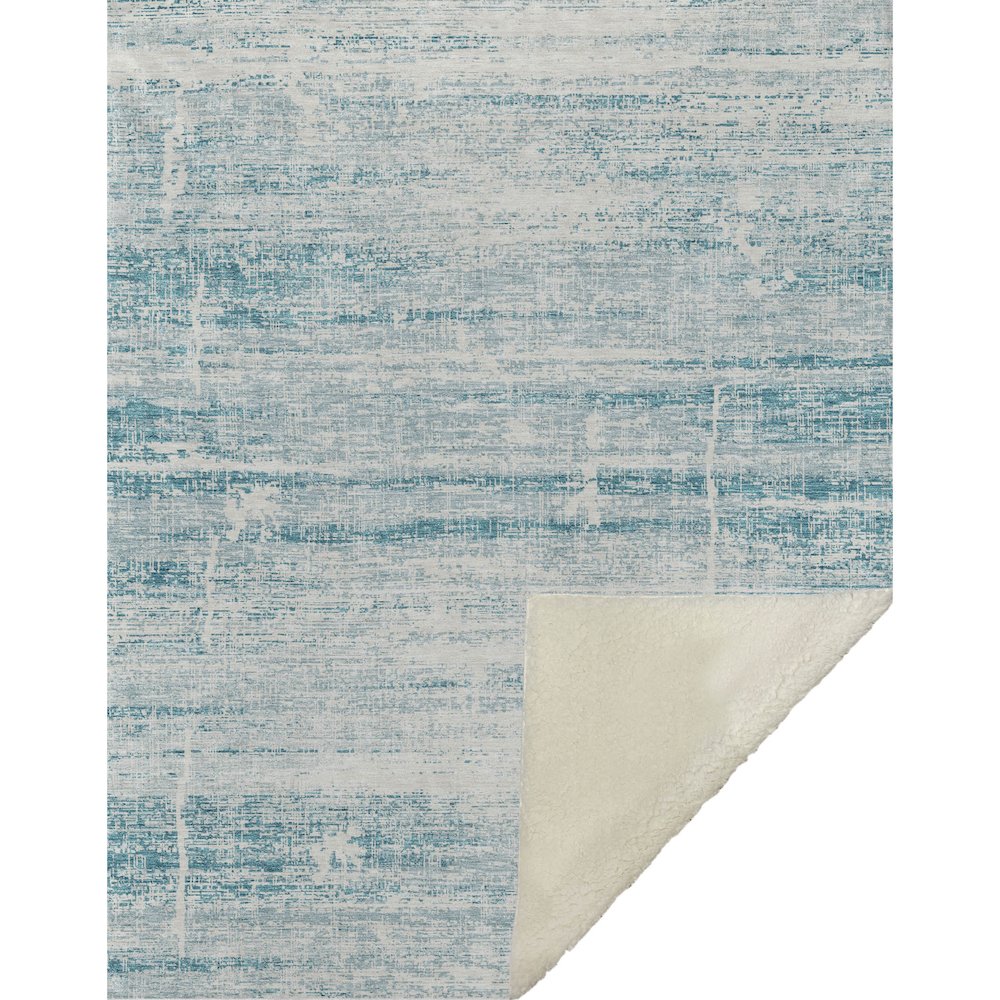 Premium Machine Washable ASB747 Teal 50" x 70" Sherpa Throw Blanket. Picture 1