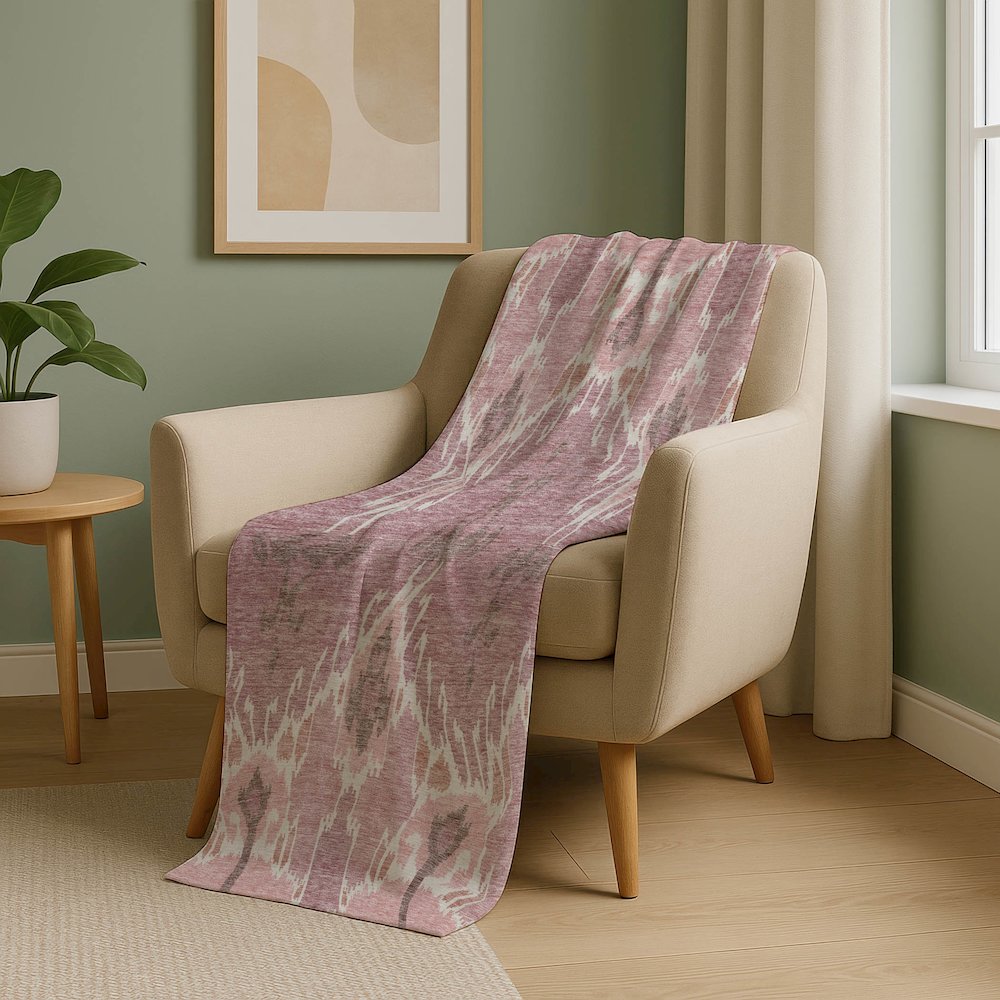 Premium Machine Washable ASB748 Blush 50" x 70" Sherpa Throw Blanket. Picture 5