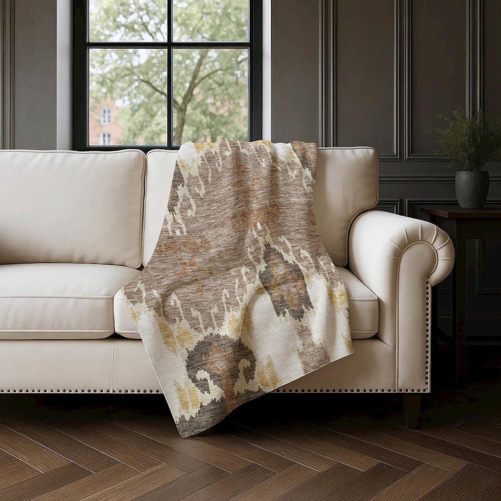 Premium Machine Washable ASB748 Brown 50" x 70" Sherpa Throw Blanket. Picture 4
