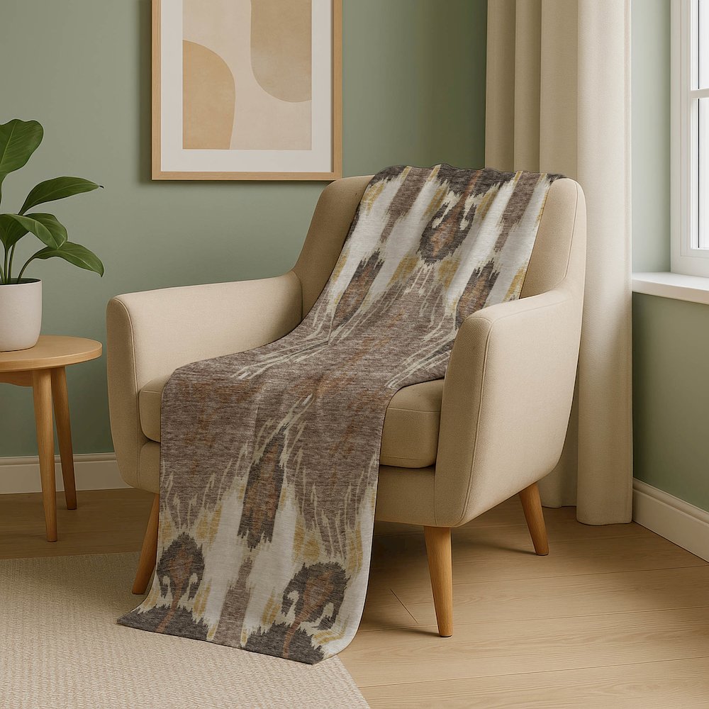 Premium Machine Washable ASB748 Brown 50" x 70" Sherpa Throw Blanket. Picture 5