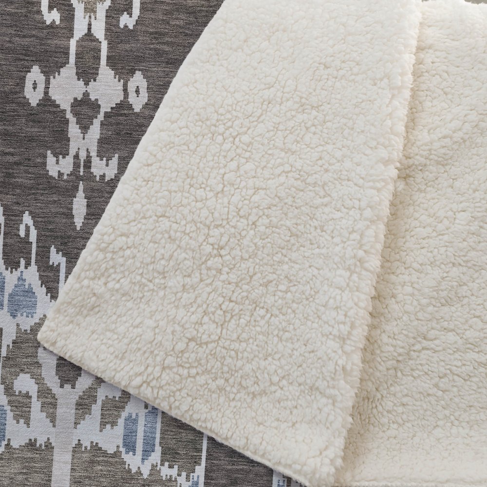 Premium Machine Washable ASB748 Fudge 50" x 70" Sherpa Throw Blanket. Picture 2