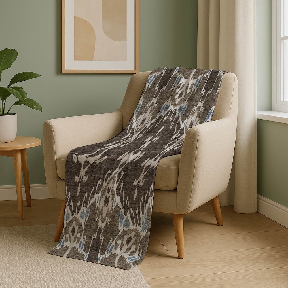Premium Machine Washable ASB748 Fudge 50" x 70" Sherpa Throw Blanket. Picture 5