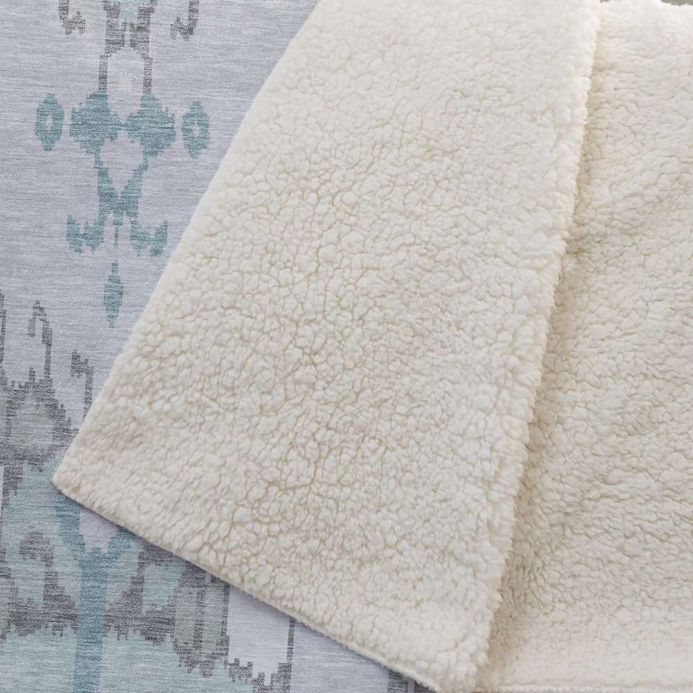 Premium Machine Washable ASB748 Mint 50" x 70" Sherpa Throw Blanket. Picture 2