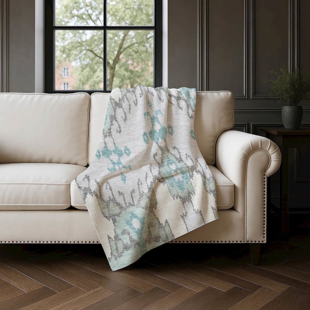 Premium Machine Washable ASB748 Mint 50" x 70" Sherpa Throw Blanket. Picture 4