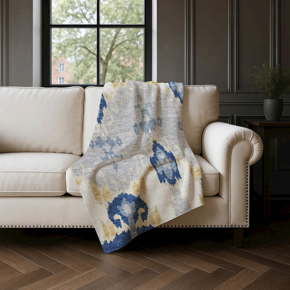 Premium Machine Washable ASB748 Navy 50" x 70" Sherpa Throw Blanket. Picture 4