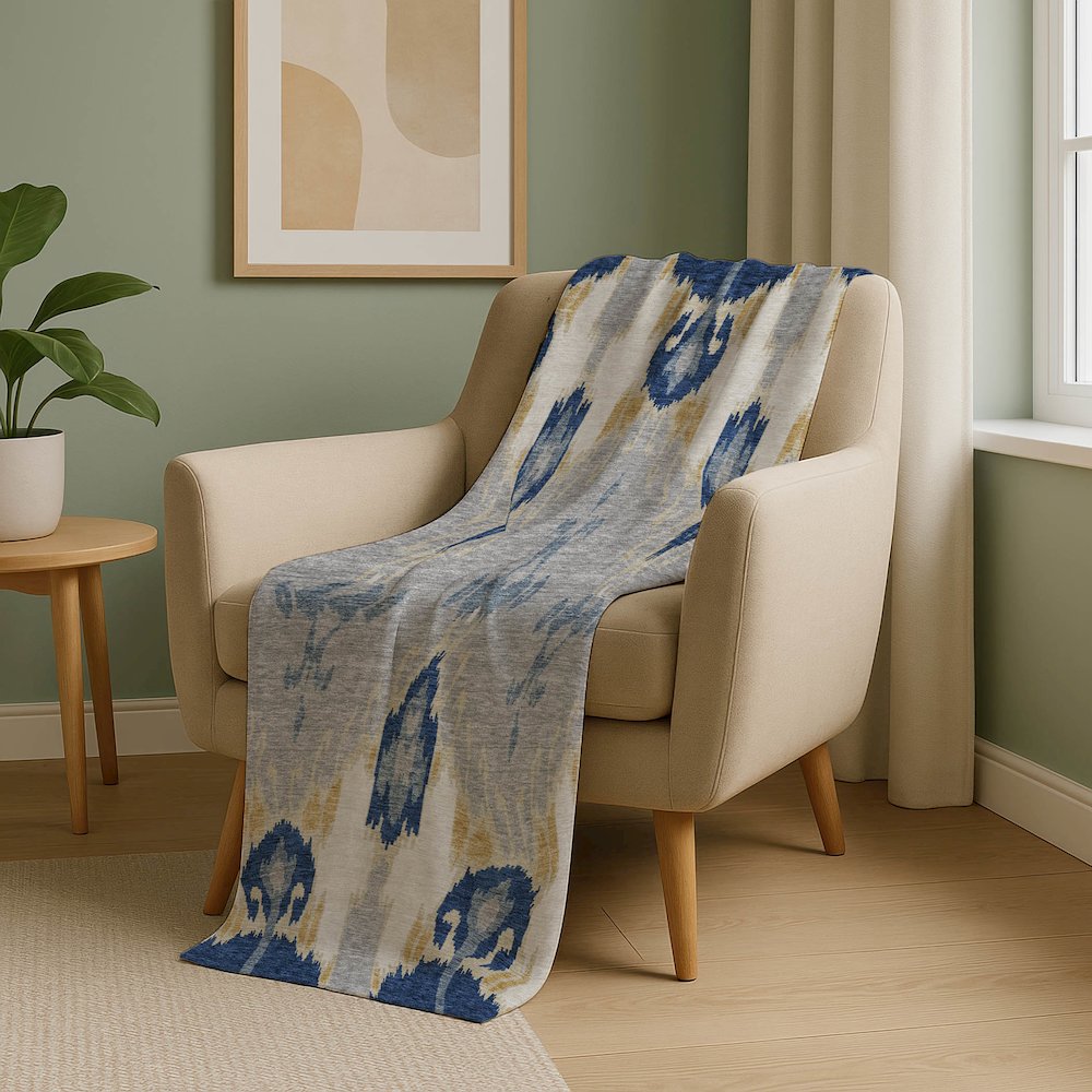 Premium Machine Washable ASB748 Navy 50" x 70" Sherpa Throw Blanket. Picture 5