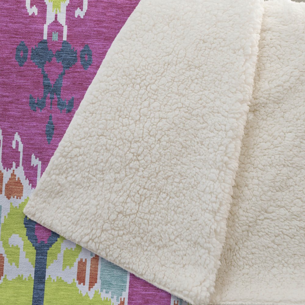 Premium Machine Washable ASB748 Pink 50" x 70" Sherpa Throw Blanket. Picture 2