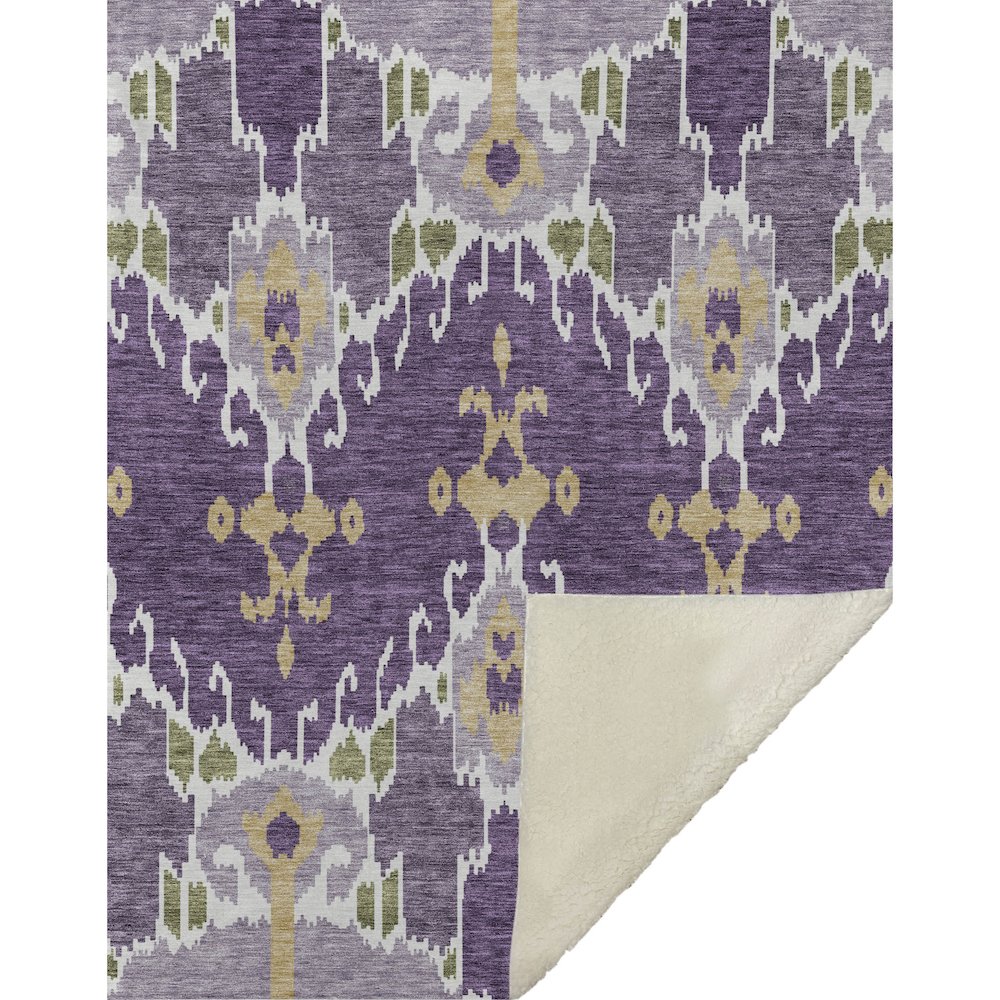 Premium Machine Washable ASB748 Purple 50" x 70" Sherpa Throw Blanket. Picture 1
