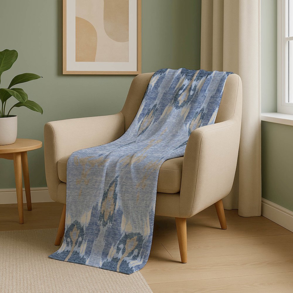 Premium Machine Washable ASB748 Sky 50" x 70" Sherpa Throw Blanket. Picture 5