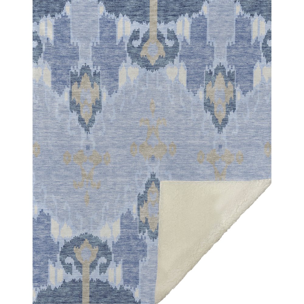Premium Machine Washable ASB748 Sky 50" x 70" Sherpa Throw Blanket. Picture 1