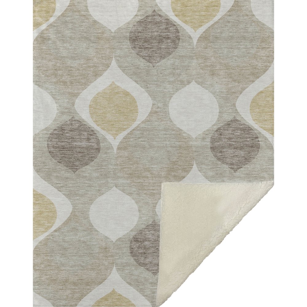 Premium Machine Washable ASB749 Beige 50" x 70" Sherpa Throw Blanket. Picture 1