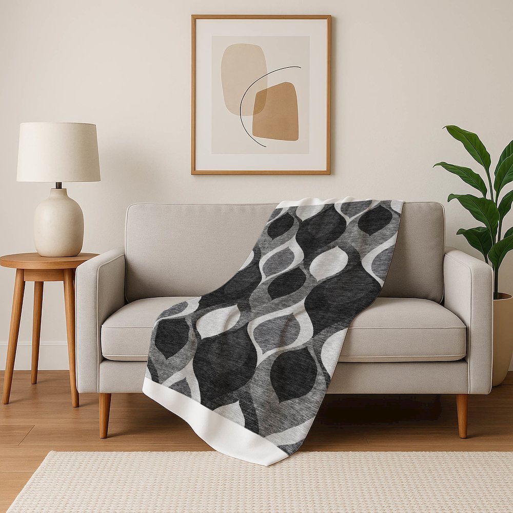 Premium Machine Washable ASB749 Black 50" x 70" Sherpa Throw Blanket. Picture 5