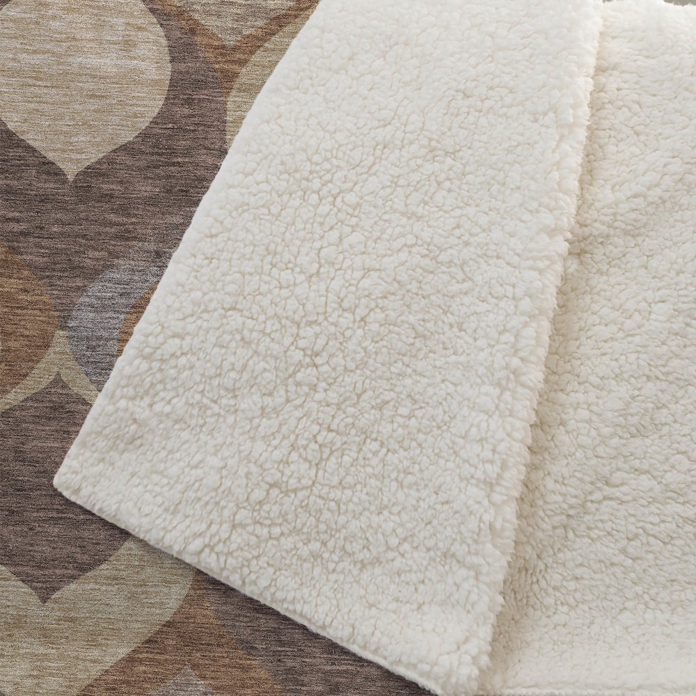Premium Machine Washable ASB749 Copper 50" x 70" Sherpa Throw Blanket. Picture 2