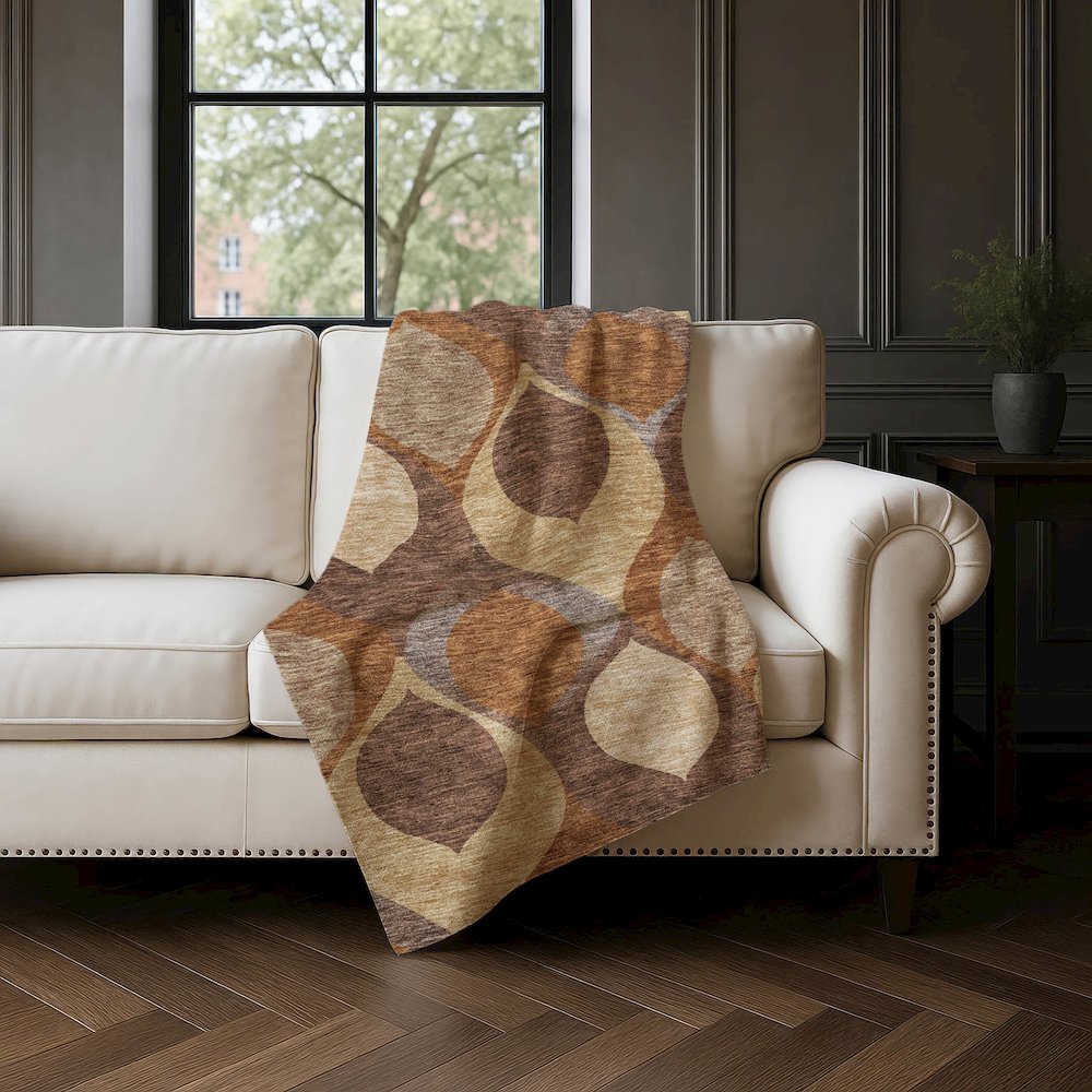Premium Machine Washable ASB749 Copper 50" x 70" Sherpa Throw Blanket. Picture 4