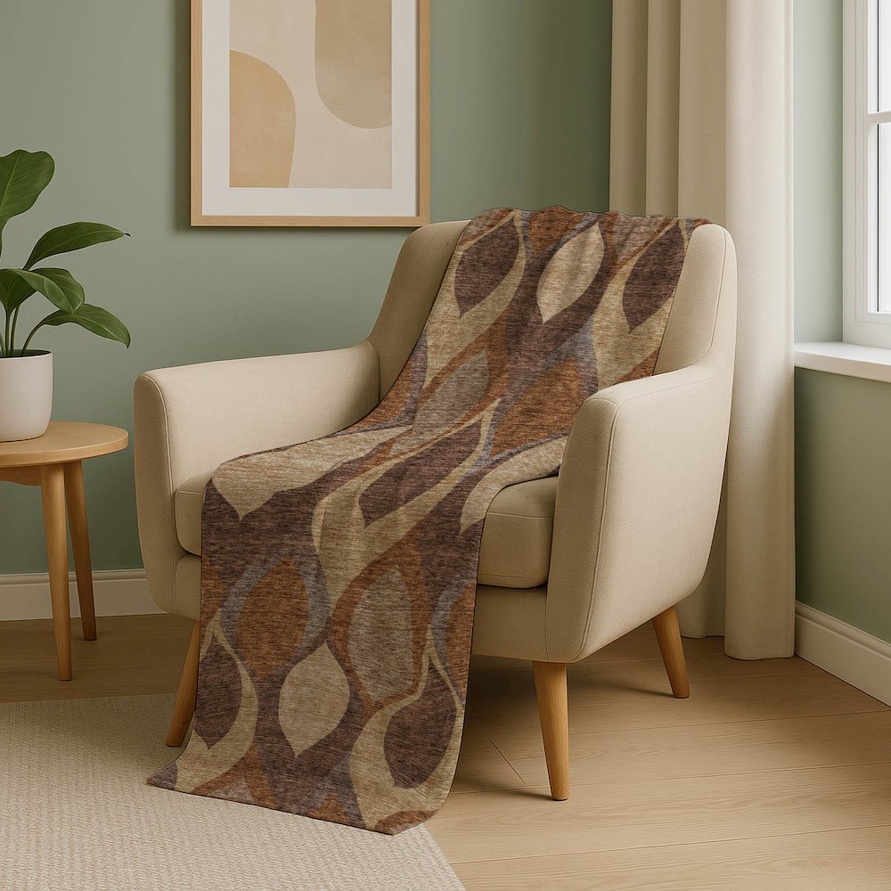 Premium Machine Washable ASB749 Copper 50" x 70" Sherpa Throw Blanket. Picture 5