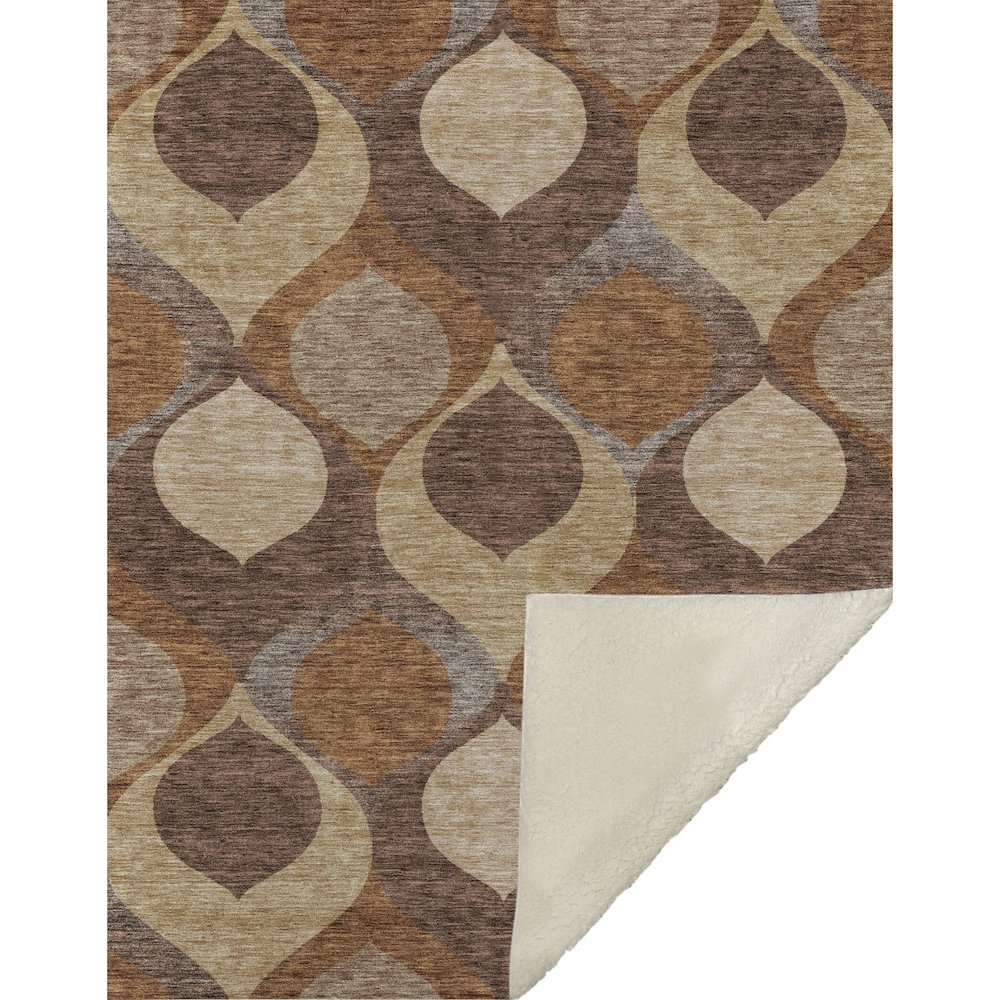 Premium Machine Washable ASB749 Copper 50" x 70" Sherpa Throw Blanket. Picture 1