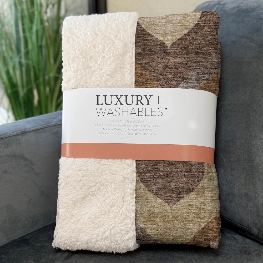 Premium Machine Washable ASB749 Copper 50" x 70" Sherpa Throw Blanket. Picture 3