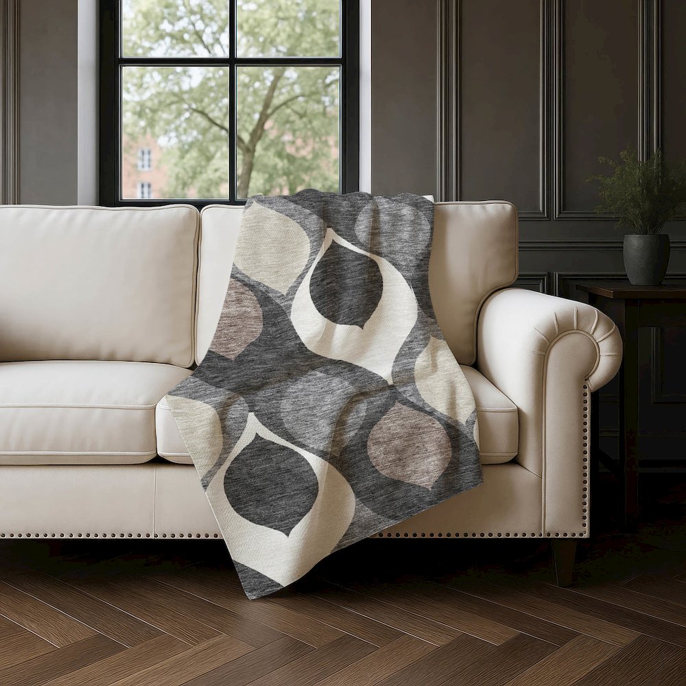 Premium Machine Washable ASB749 Gray 50" x 70" Sherpa Throw Blanket. Picture 4