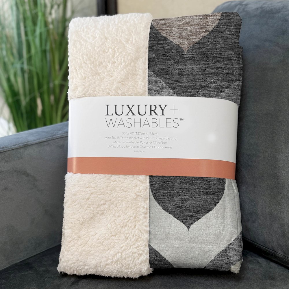 Premium Machine Washable ASB749 Gray 50" x 70" Sherpa Throw Blanket. Picture 3