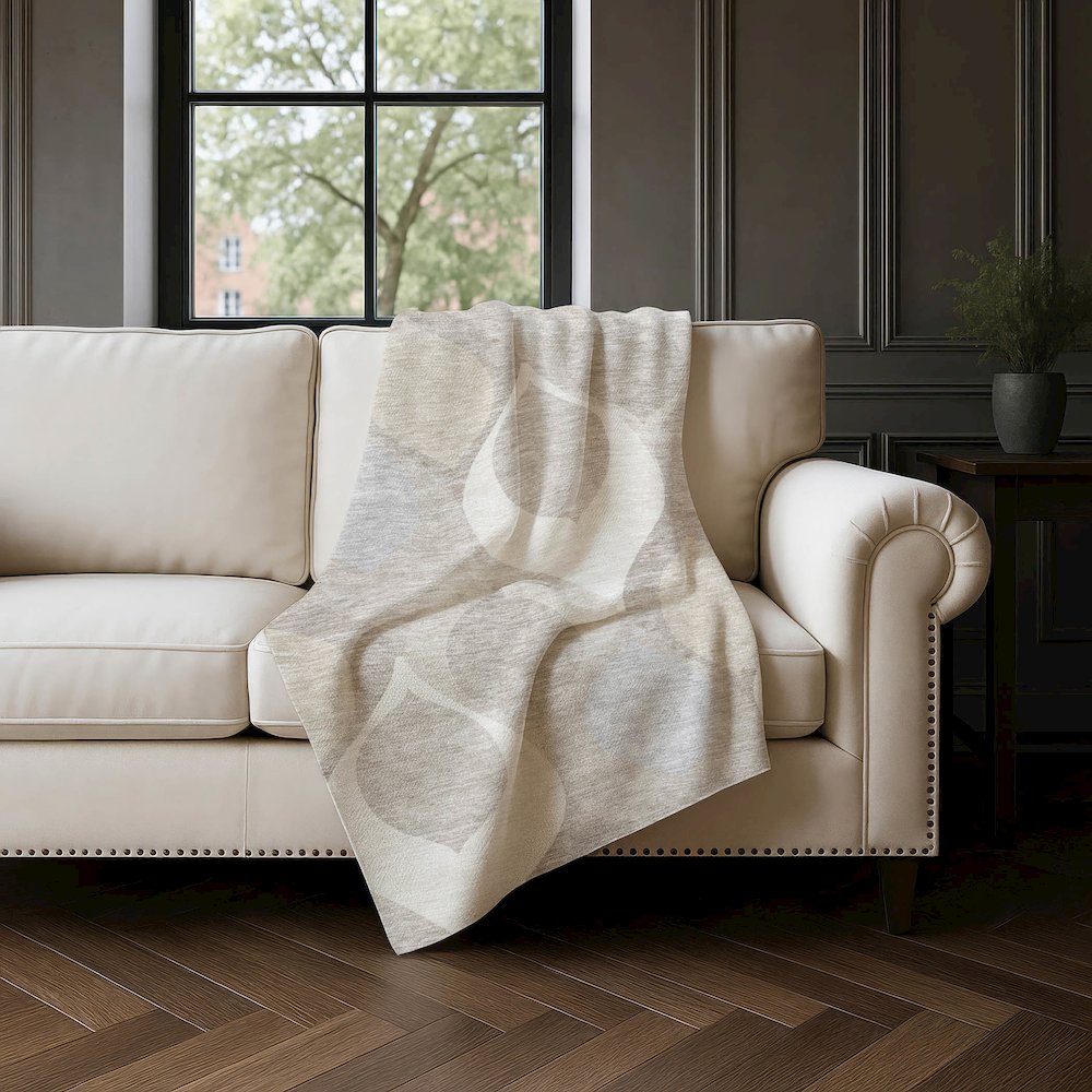 Premium Machine Washable ASB749 Ivory 50" x 70" Sherpa Throw Blanket. Picture 4