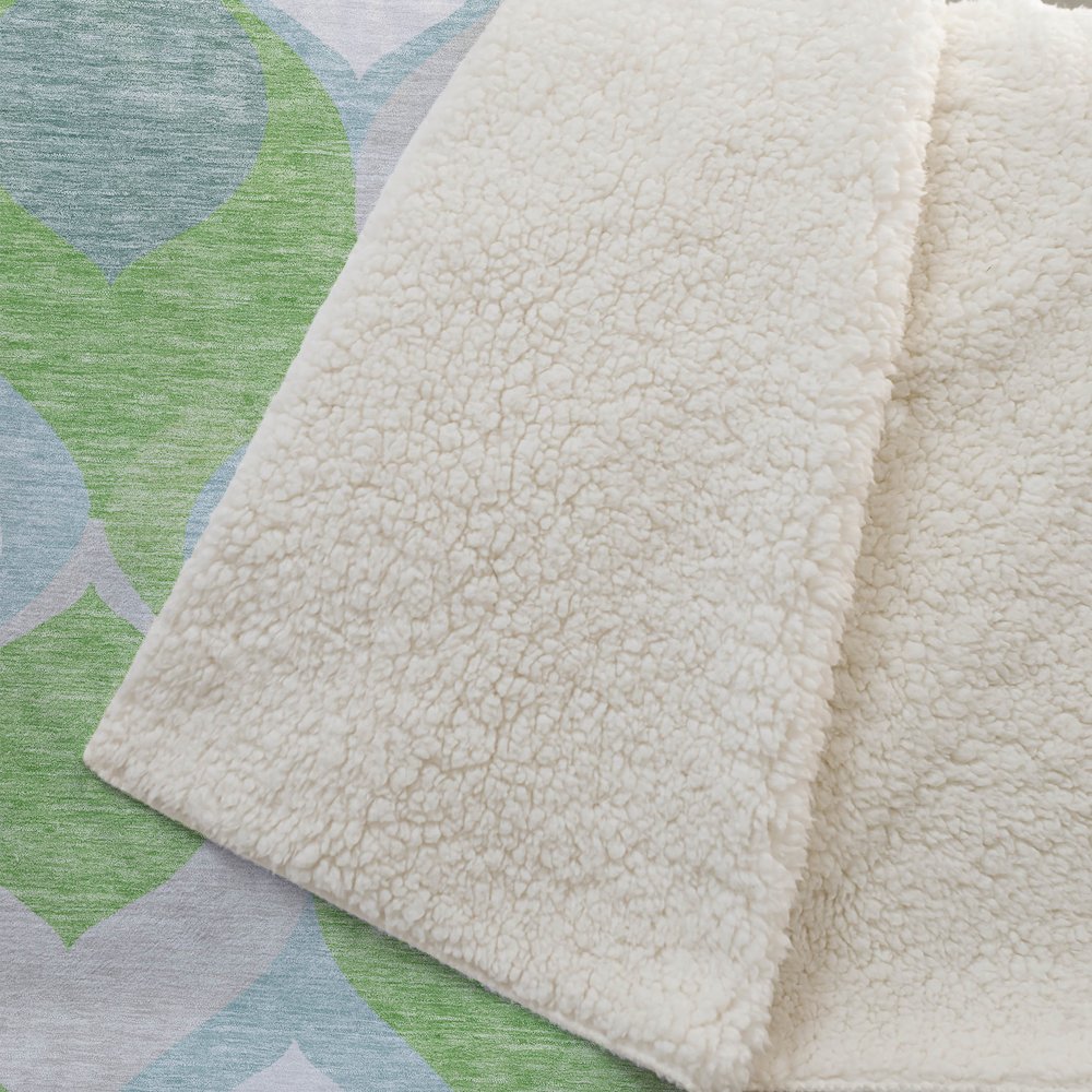 Premium Machine Washable ASB749 Lime 50" x 70" Sherpa Throw Blanket. Picture 2