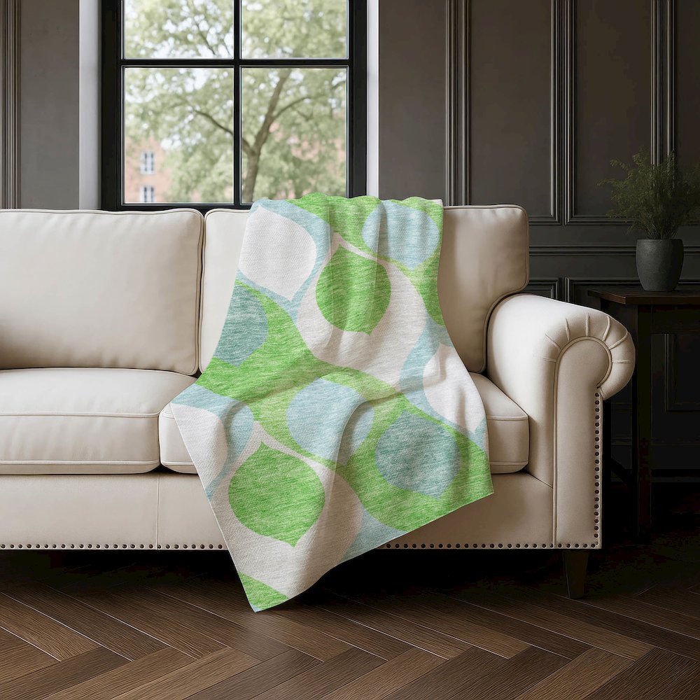 Premium Machine Washable ASB749 Lime 50" x 70" Sherpa Throw Blanket. Picture 4