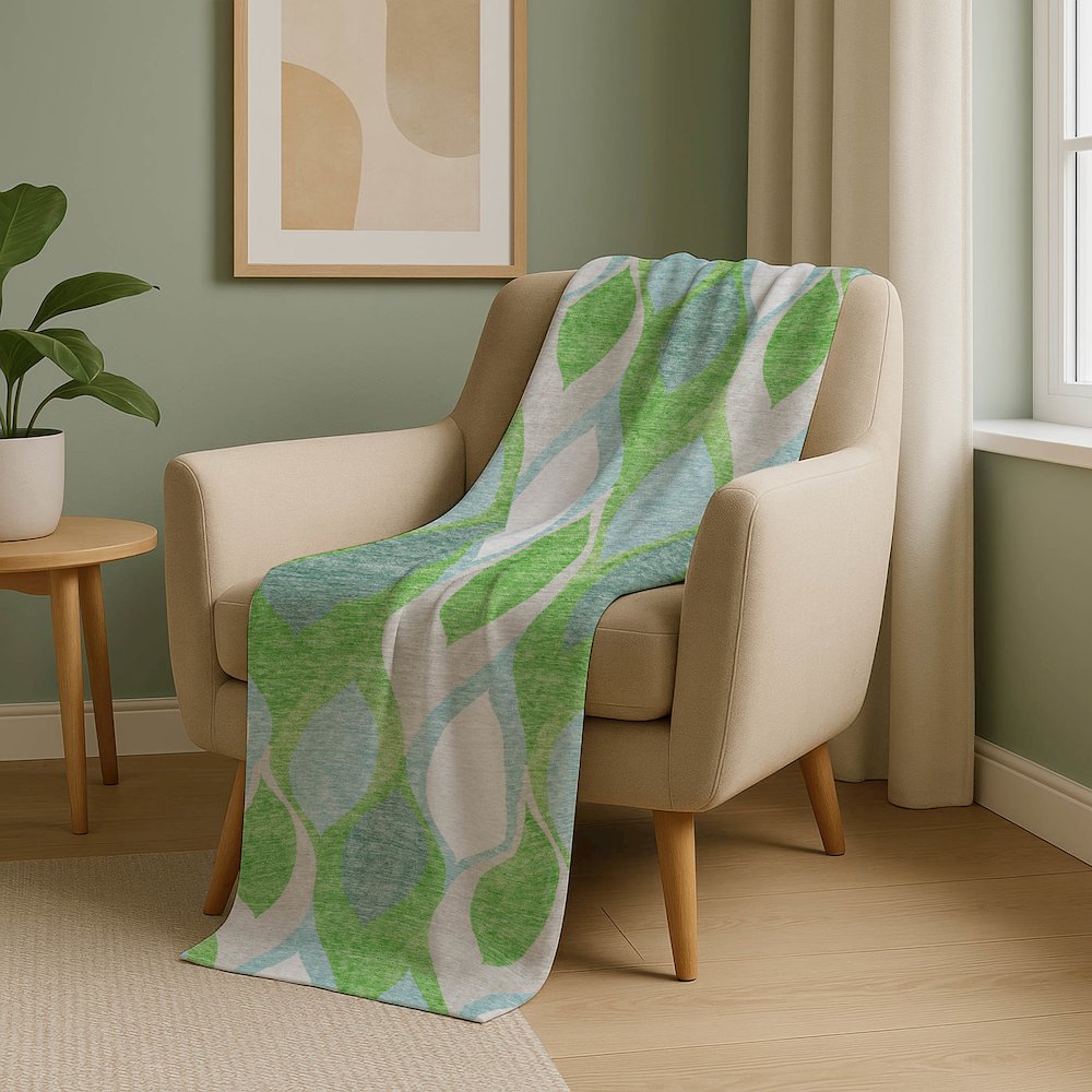 Premium Machine Washable ASB749 Lime 50" x 70" Sherpa Throw Blanket. Picture 5
