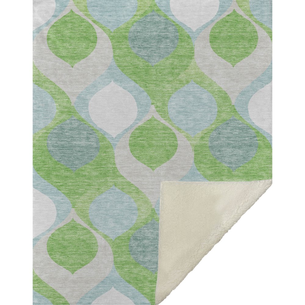 Premium Machine Washable ASB749 Lime 50" x 70" Sherpa Throw Blanket. Picture 1