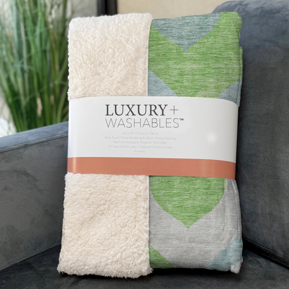 Premium Machine Washable ASB749 Lime 50" x 70" Sherpa Throw Blanket. Picture 3
