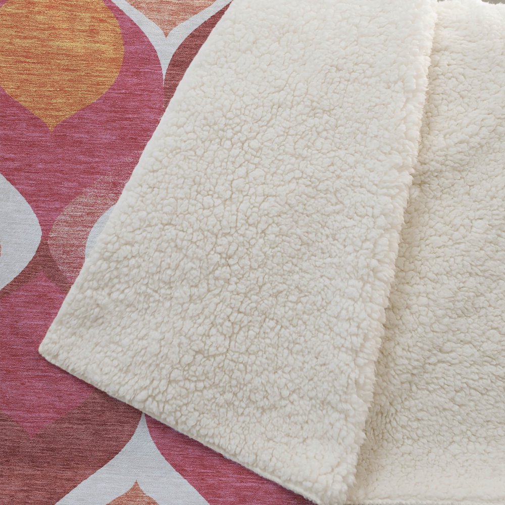 Premium Machine Washable ASB749 Pink 50" x 70" Sherpa Throw Blanket. Picture 2