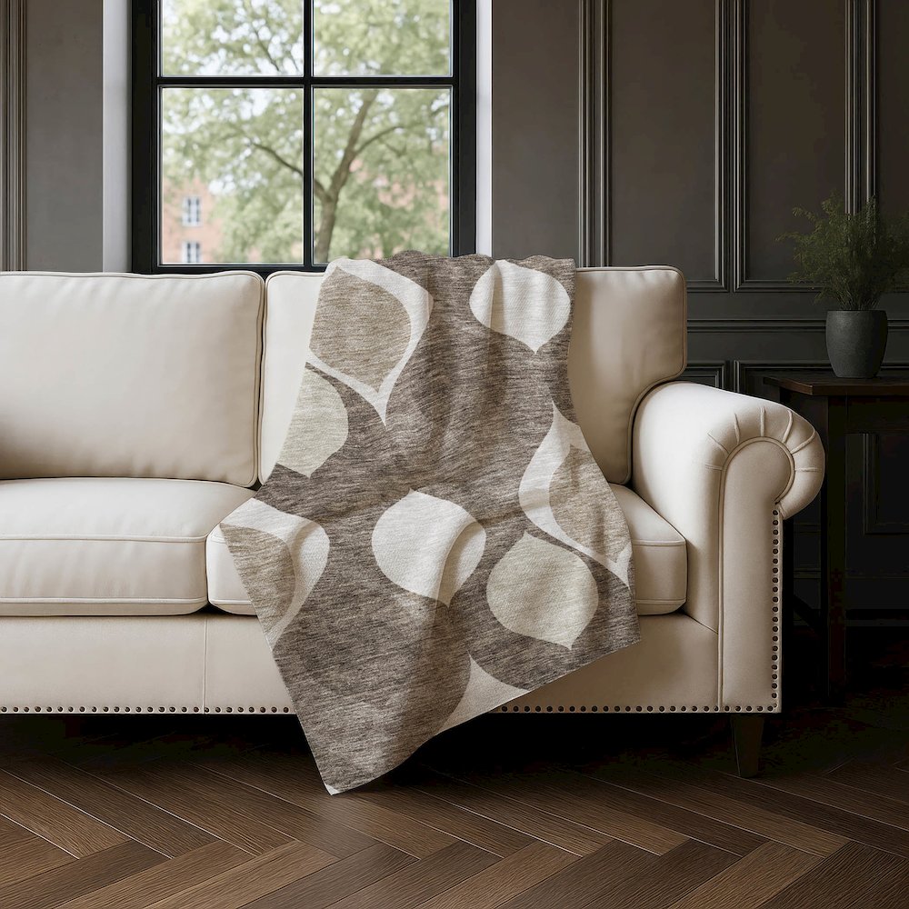 Premium Machine Washable ASB749 Taupe 50" x 70" Sherpa Throw Blanket. Picture 4
