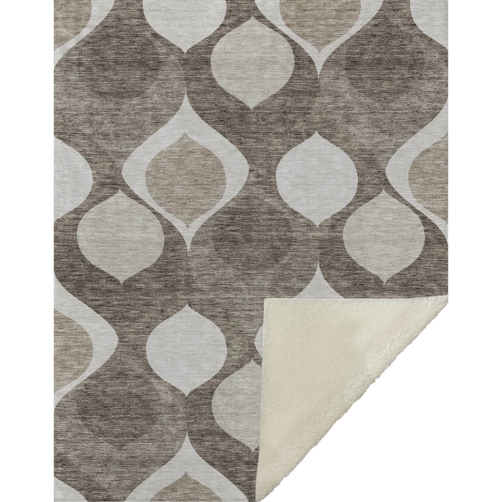 Premium Machine Washable ASB749 Taupe 50" x 70" Sherpa Throw Blanket. Picture 1