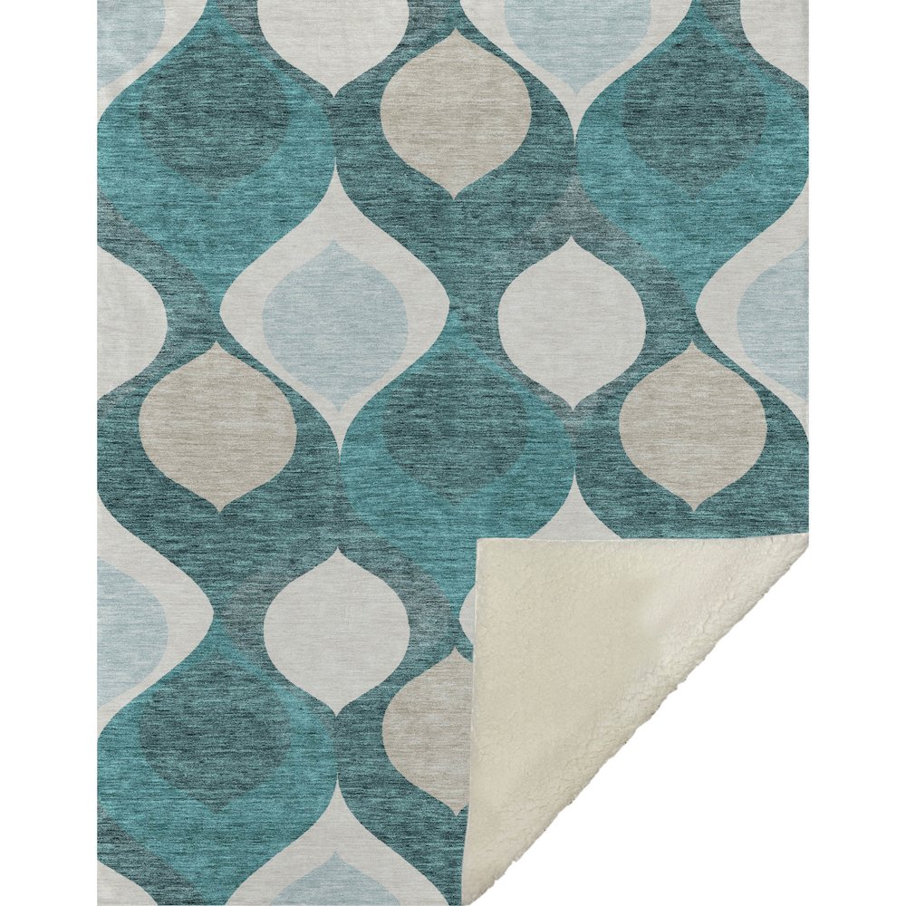 Premium Machine Washable ASB749 Teal 50" x 70" Sherpa Throw Blanket. Picture 1