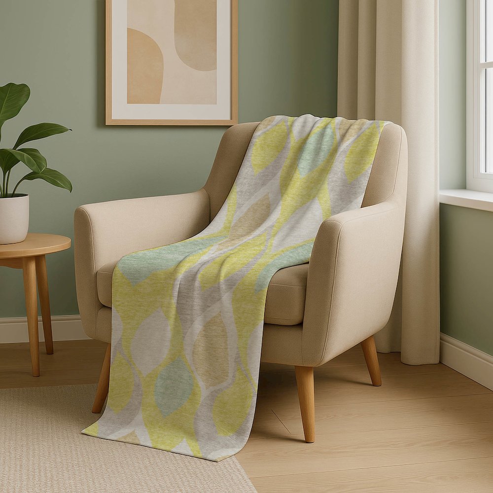 Premium Machine Washable ASB749 Yellow 50" x 70" Sherpa Throw Blanket. Picture 5