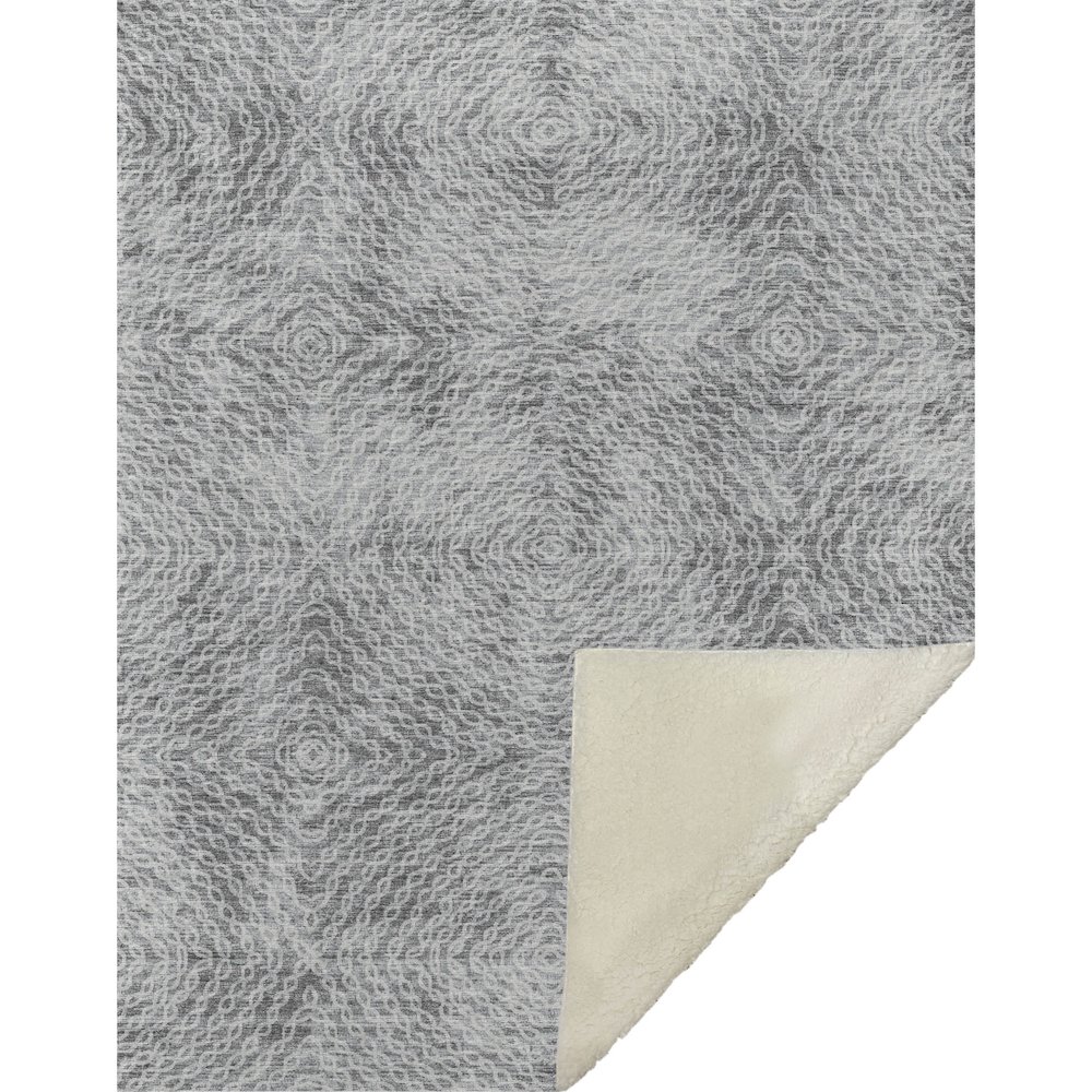 Premium Machine Washable ASB74 Ash 50" x 70" Sherpa Throw Blanket. Picture 1