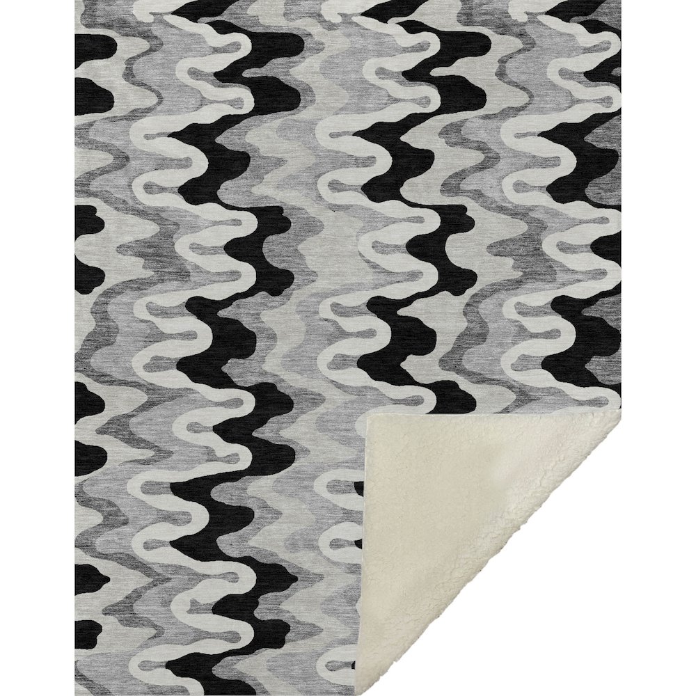 Premium Machine Washable ASB750 Black 50" x 70" Sherpa Throw Blanket. Picture 1
