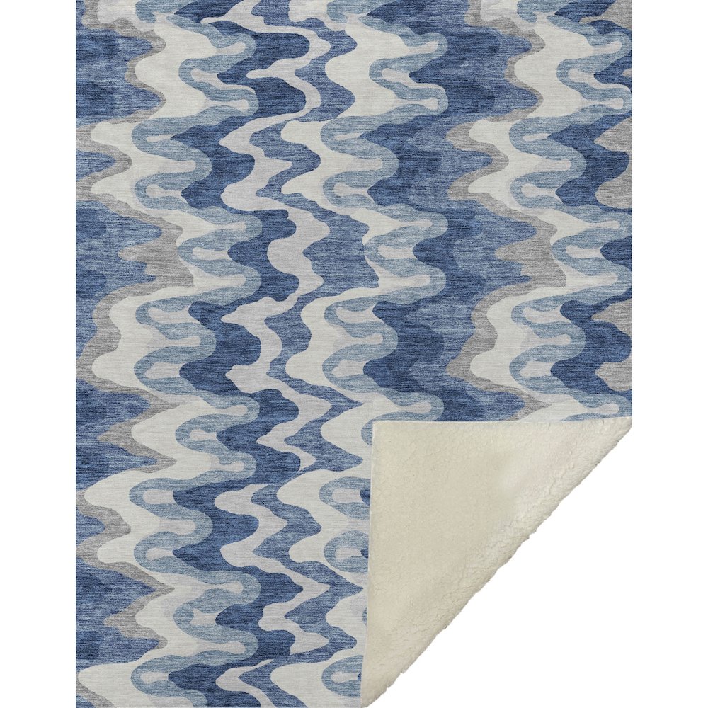 Premium Machine Washable ASB750 Blue 50" x 70" Sherpa Throw Blanket. Picture 1