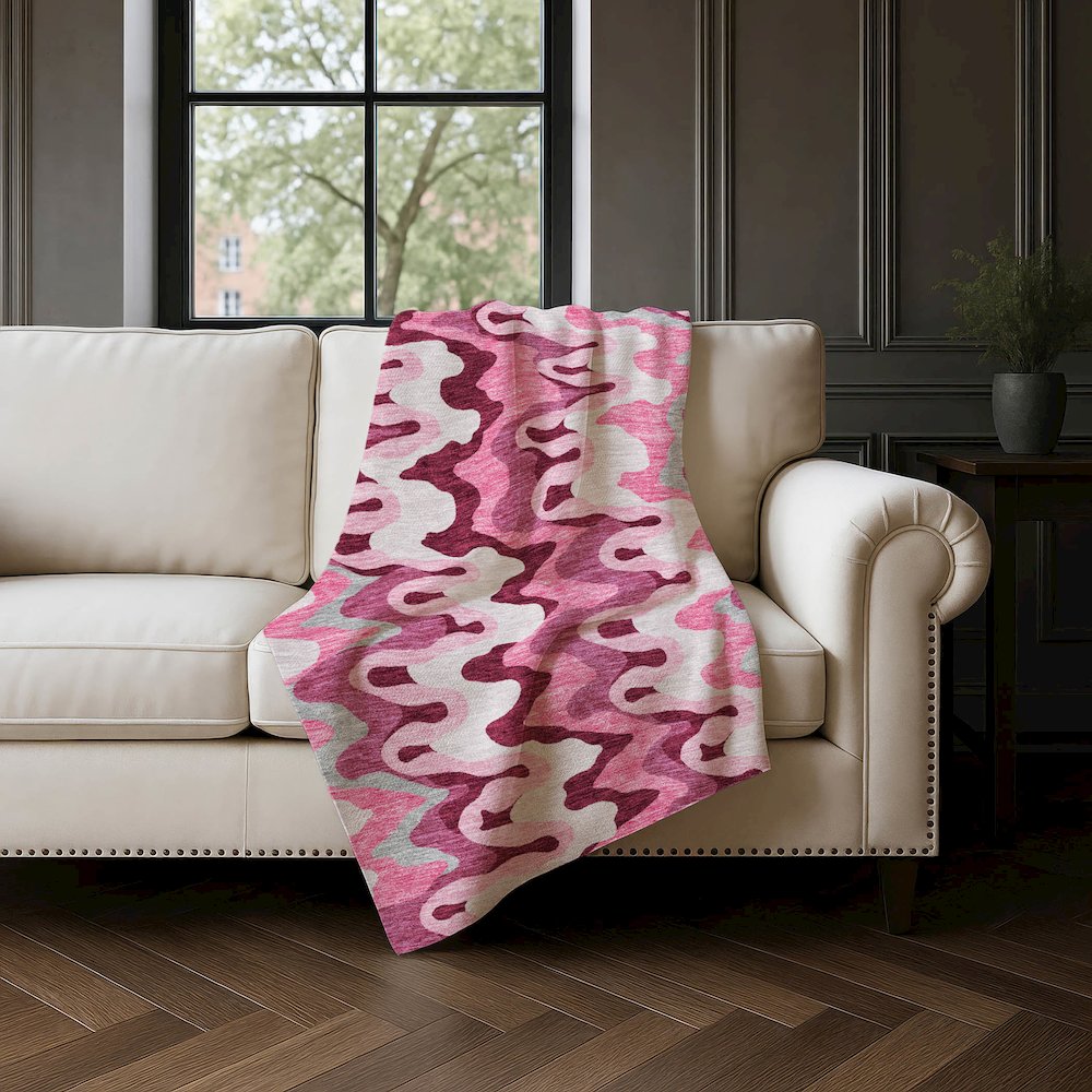 Premium Machine Washable ASB750 Blush 50" x 70" Sherpa Throw Blanket. Picture 4